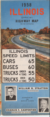 1970 OFFICIAL ILLINOIS HIGHWAY ROAD MAP 